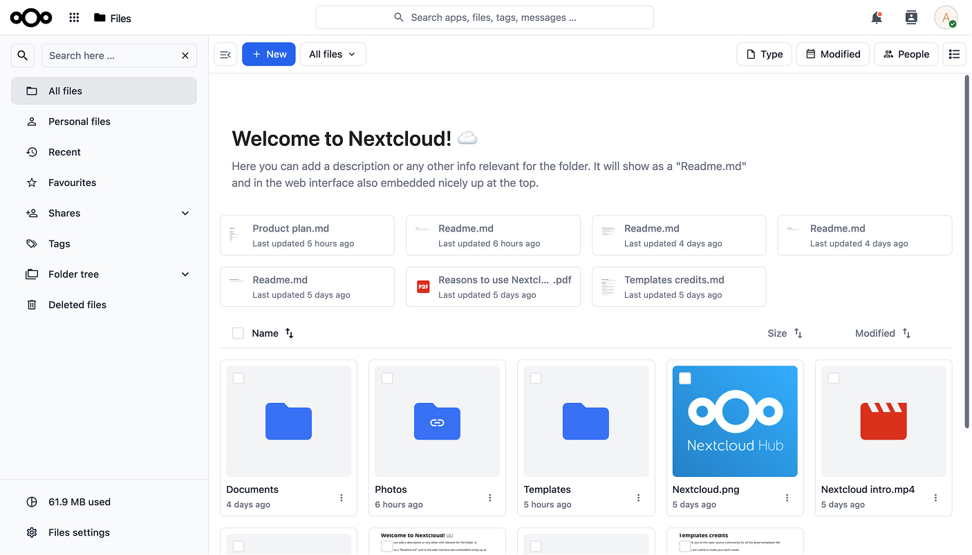 Nextcloud Files workflow — redesigned with Nexeno theme
